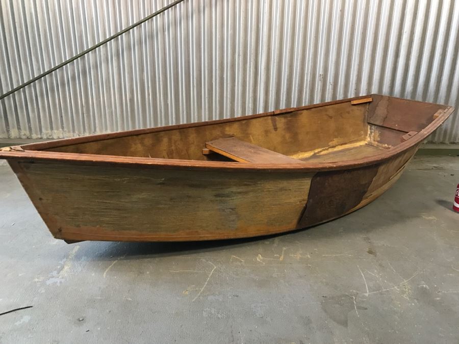 Vintage Wooden Rowboat Great For Garden Or Mounting On Wall