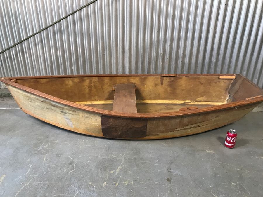 Vintage Wooden Rowboat Great For Garden Or Mounting On Wall