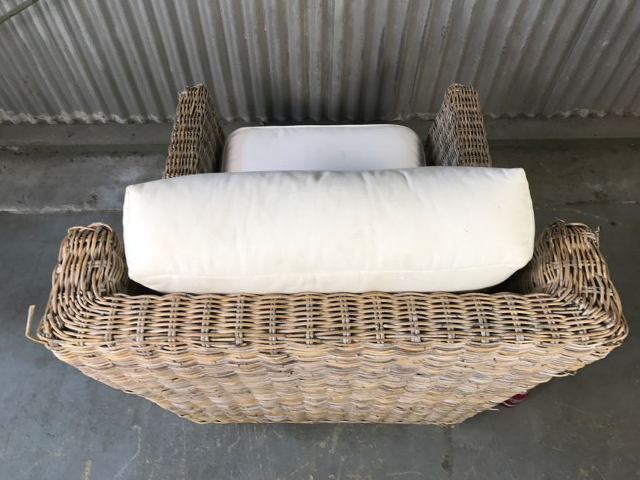 Outdoor Wicker Armchair With Cushions [Photo 8]