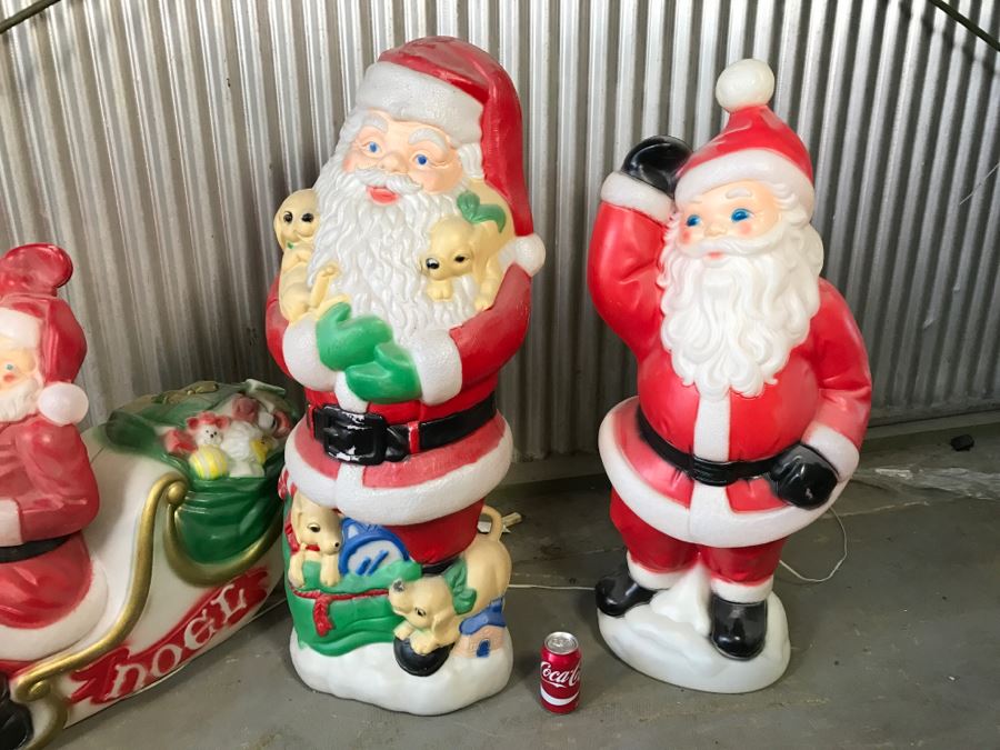 Collection Of Plastic Outdoor Christmas Lawn Ornaments Santa Claus Snowman Lights Up [Photo 4]
