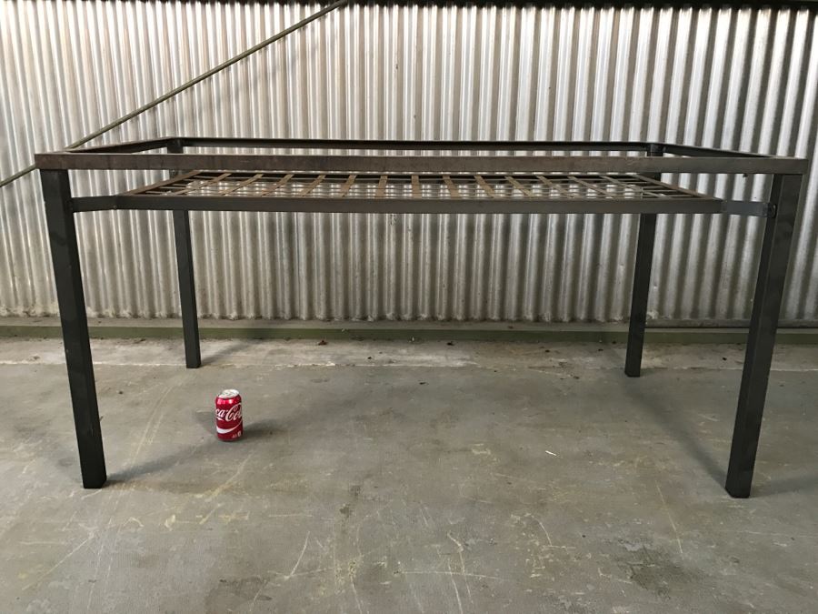 Metal Table Missing Glass Top (Note That Several Screws Are Missing) [Photo 5]