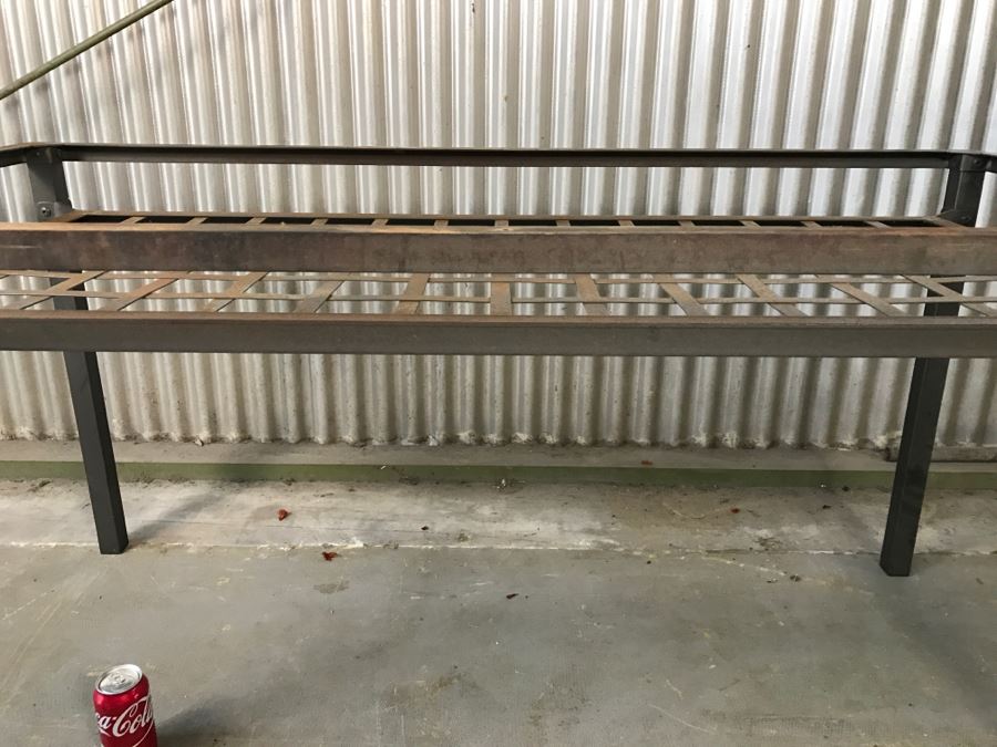 Metal Table Missing Glass Top (Note That Several Screws Are Missing) [Photo 4]