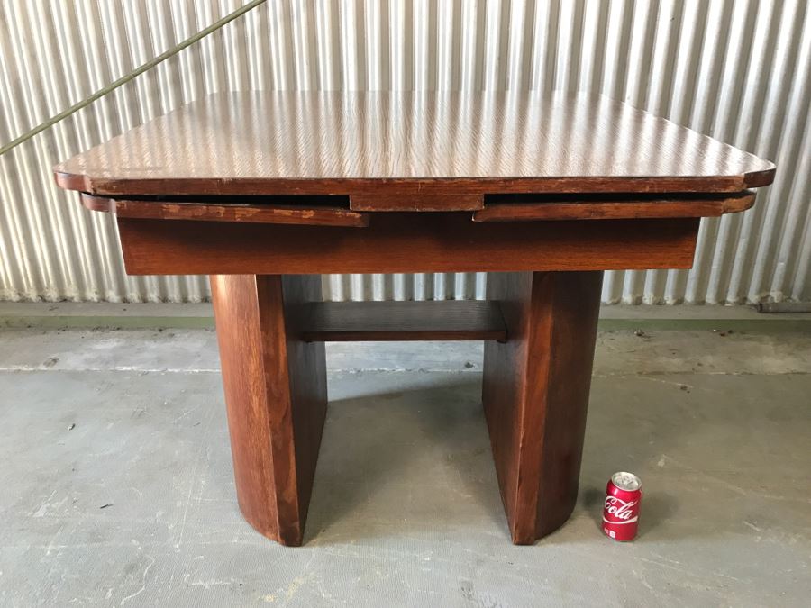 Vintage Gaming Table With Built In Leaves