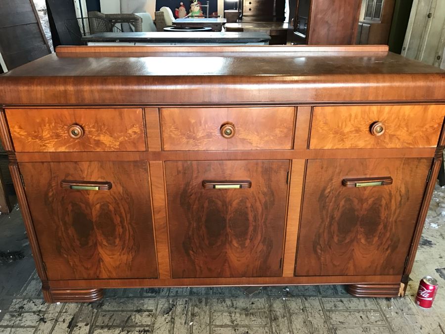 Stunning Classy ART DECO Wooden Buffet (Matches Art Deco Table In This Sale) [Photo 3]