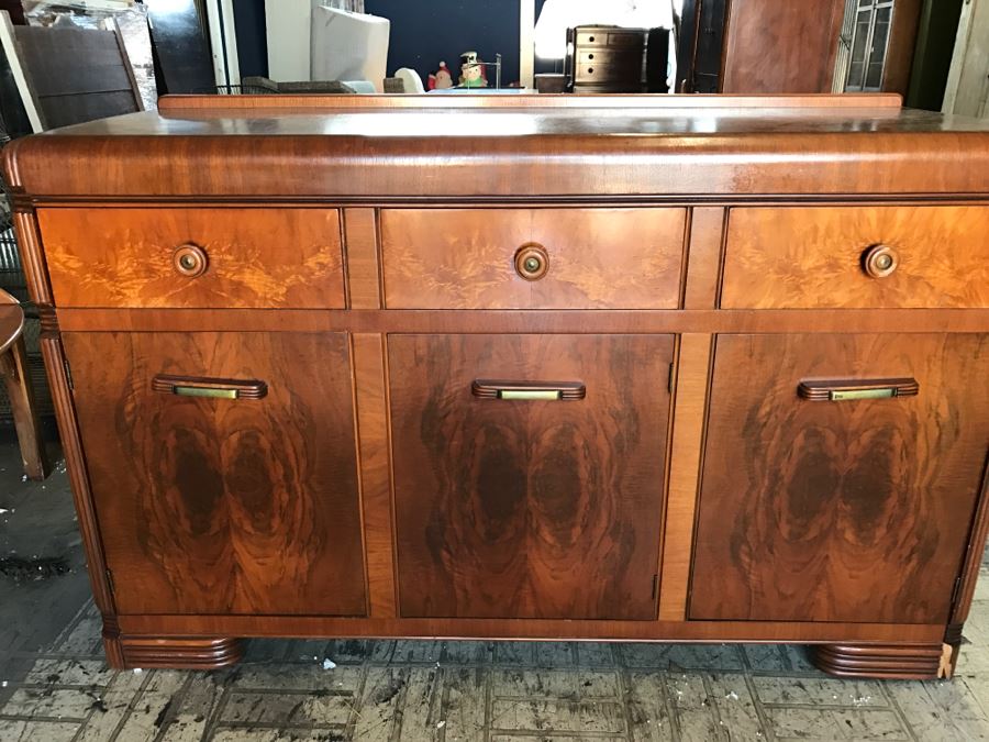 Stunning Classy ART DECO Wooden Buffet (Matches Art Deco Table In This Sale) [Photo 11]