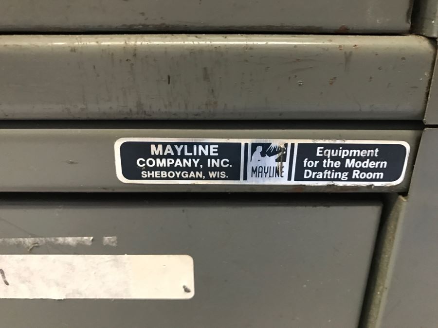 Pair Of Mayline Steel 5-Drawer Flat File Filing Cabinets Great For Storing Artwork Or Posters [Photo 3]