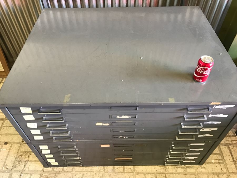 Pair Of Mayline Steel 5-Drawer Flat File Filing Cabinets Great For Storing Artwork Or Posters [Photo 5]