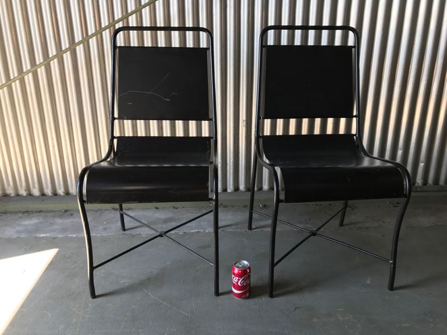 Pair Of Black Heavy Metal Chairs [Photo 2]