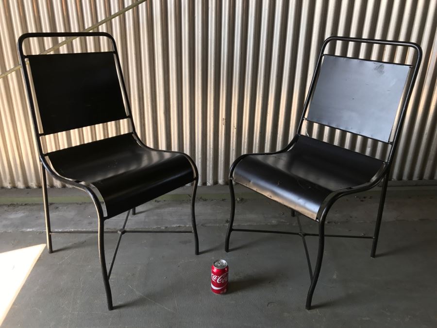 Pair Of Black Heavy Metal Chairs [Photo 1]