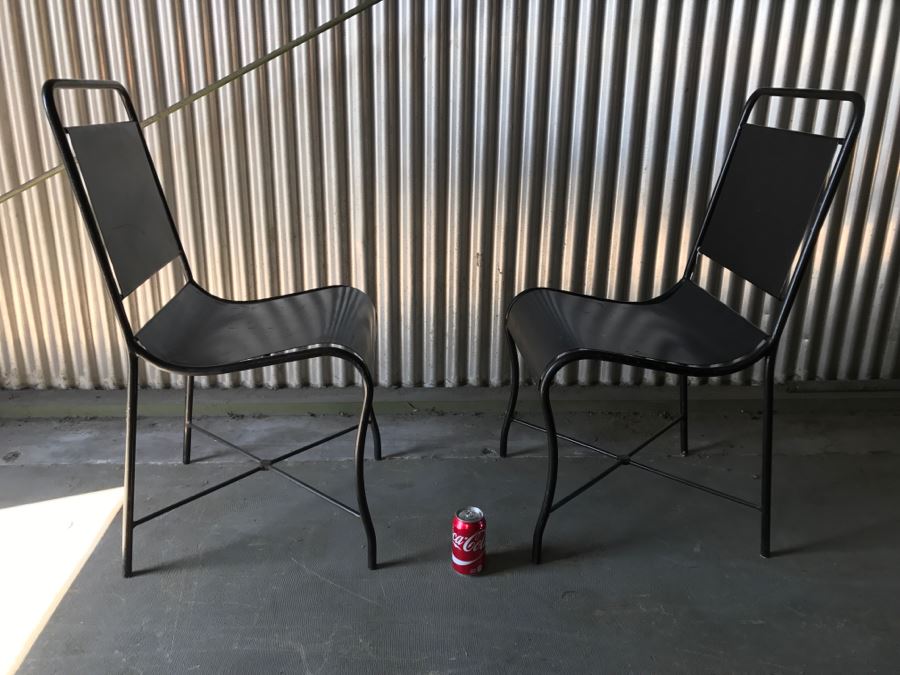Pair Of Black Heavy Metal Chairs [Photo 5]