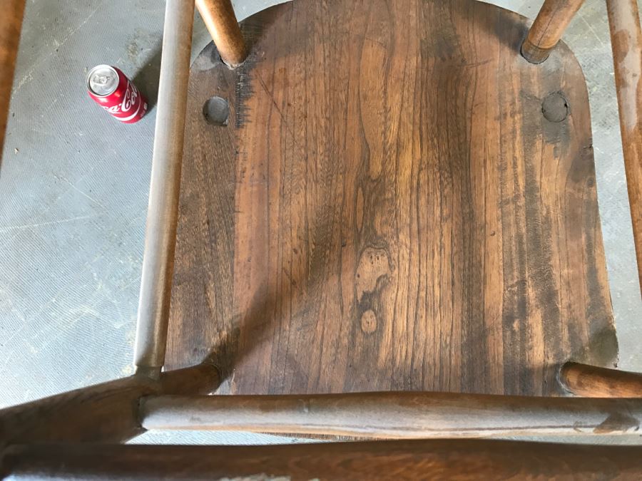 Set Of 4 Primitive Bent Wood Chairs With Tapered Legs [Photo 8]