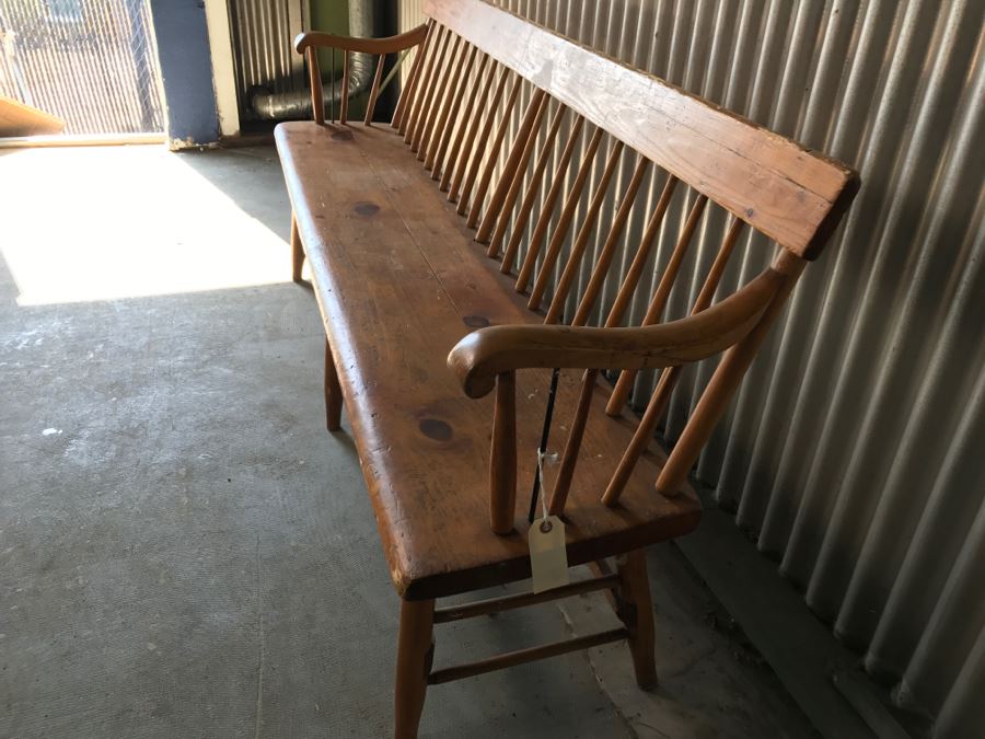 Long Primitive Wooden Bench [Photo 15]