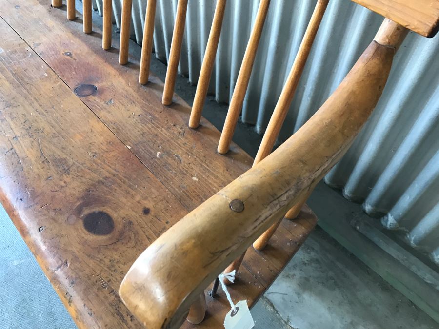 Long Primitive Wooden Bench [Photo 14]