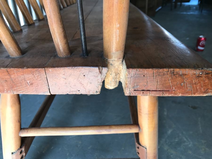 Long Primitive Wooden Bench [Photo 6]