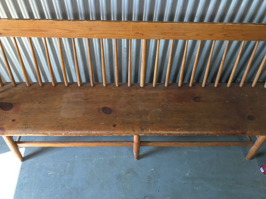 Long Primitive Wooden Bench [Photo 11]