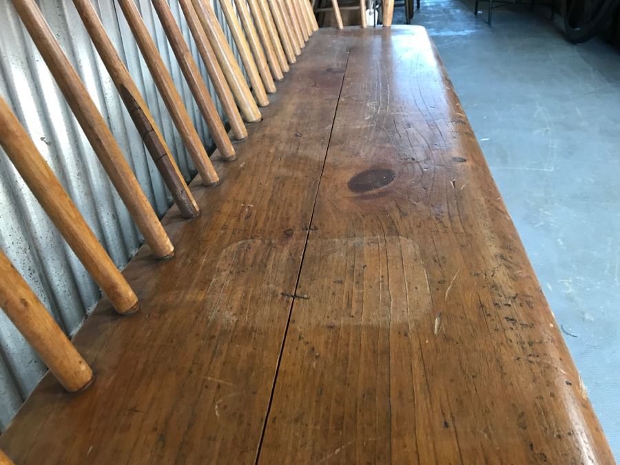 Long Primitive Wooden Bench [Photo 12]