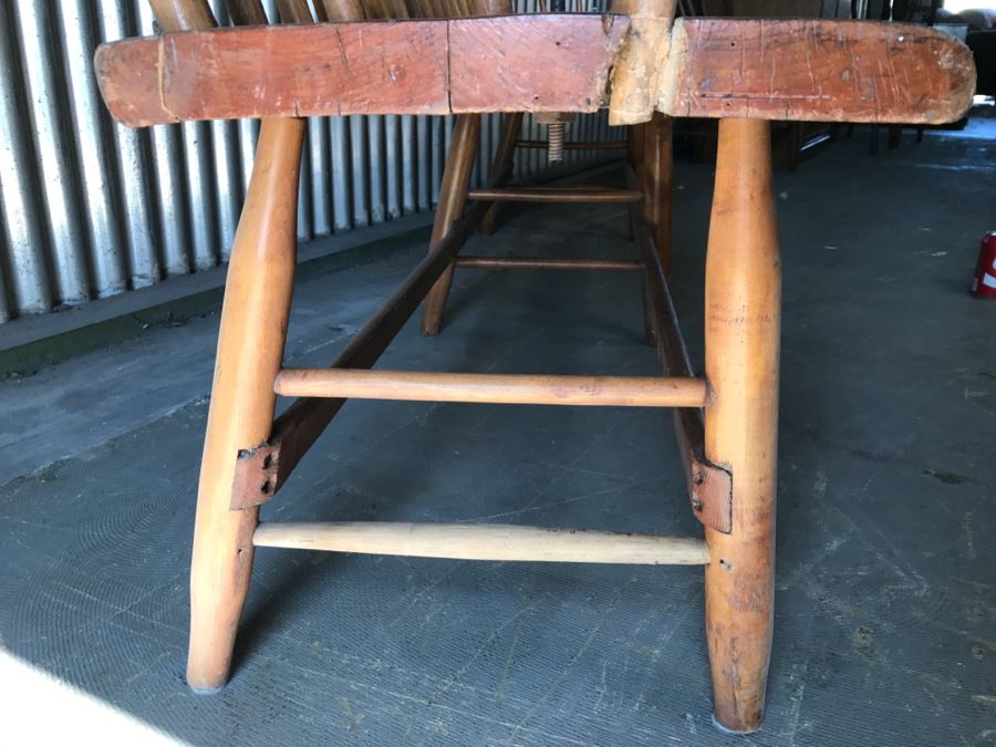 Long Primitive Wooden Bench [Photo 7]