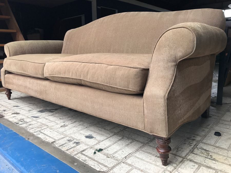 restoration hardware small leather sofa