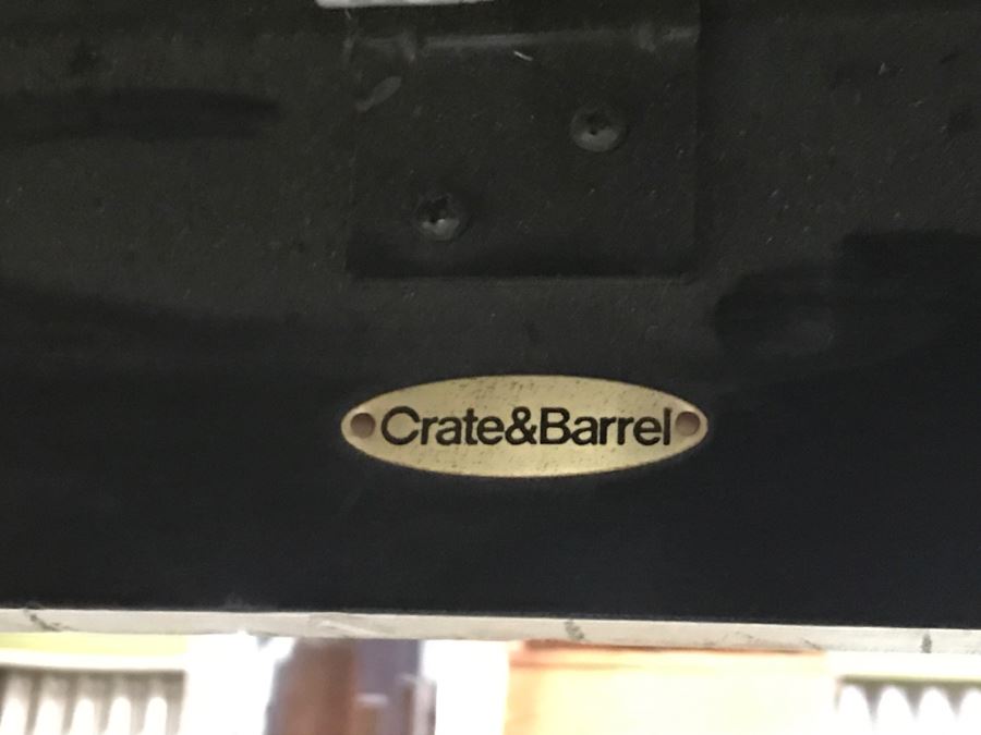 Crate & Barrel Dark Wood Dining Table With Turned Legs [Photo 2]