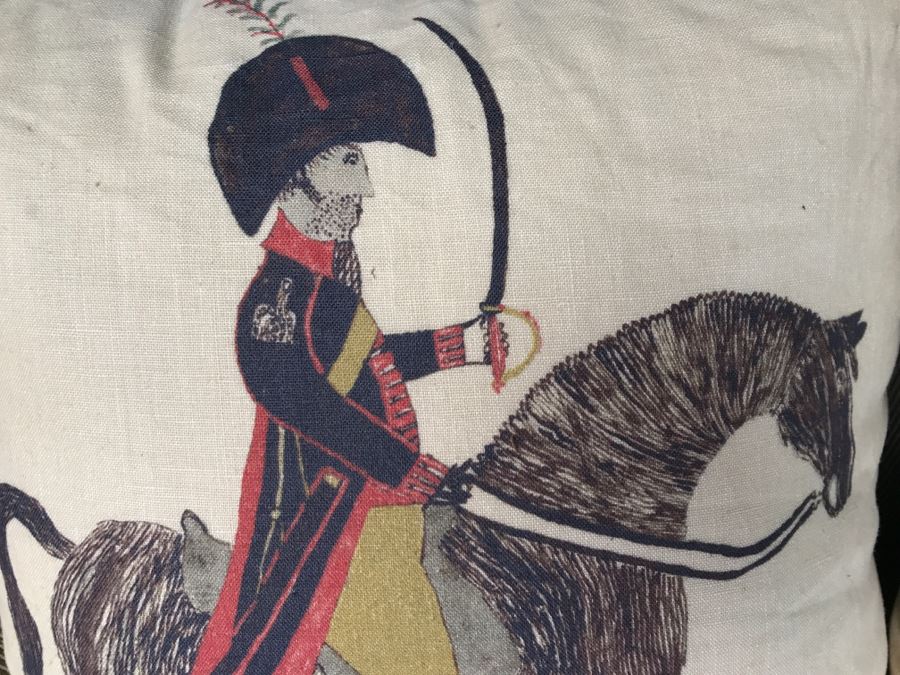 (4) Designer Throw Pillows With Nautical Motif Tote Bag And Herringbone Blanket [Photo 3]