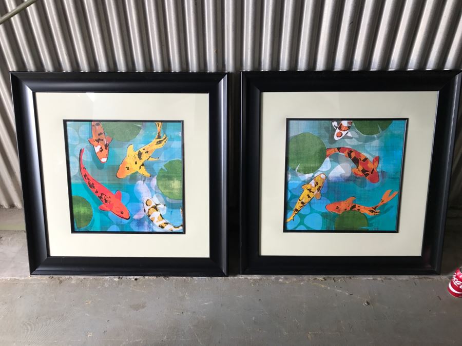 Pair Of Framed Koi Fish Prints