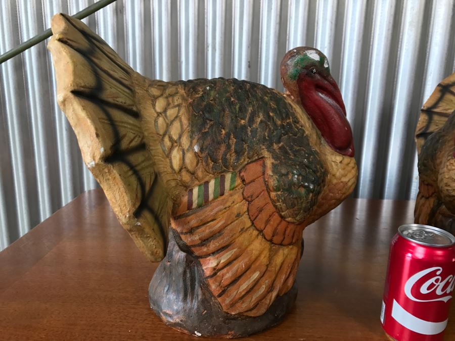 Pair Of Decorative Turkey Sculptures Figurines [Photo 6]