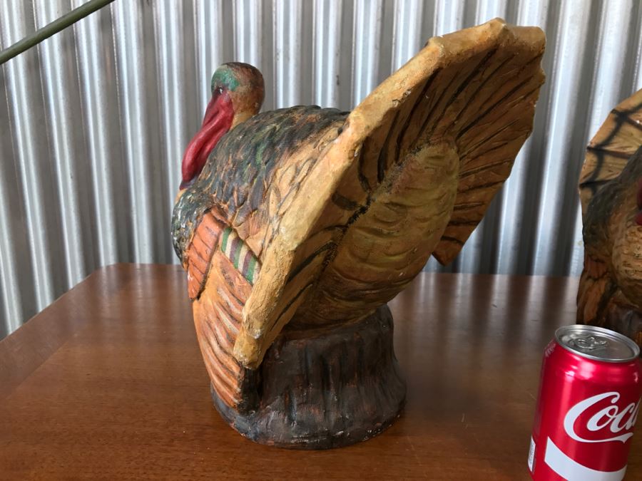 Pair Of Decorative Turkey Sculptures Figurines [Photo 4]