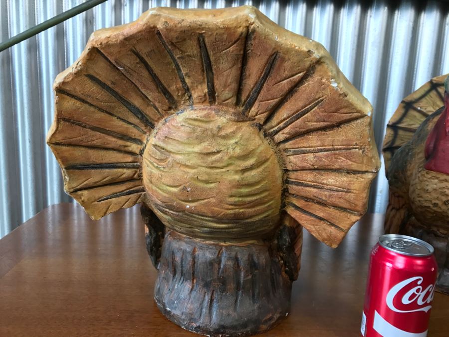 Pair Of Decorative Turkey Sculptures Figurines [Photo 5]