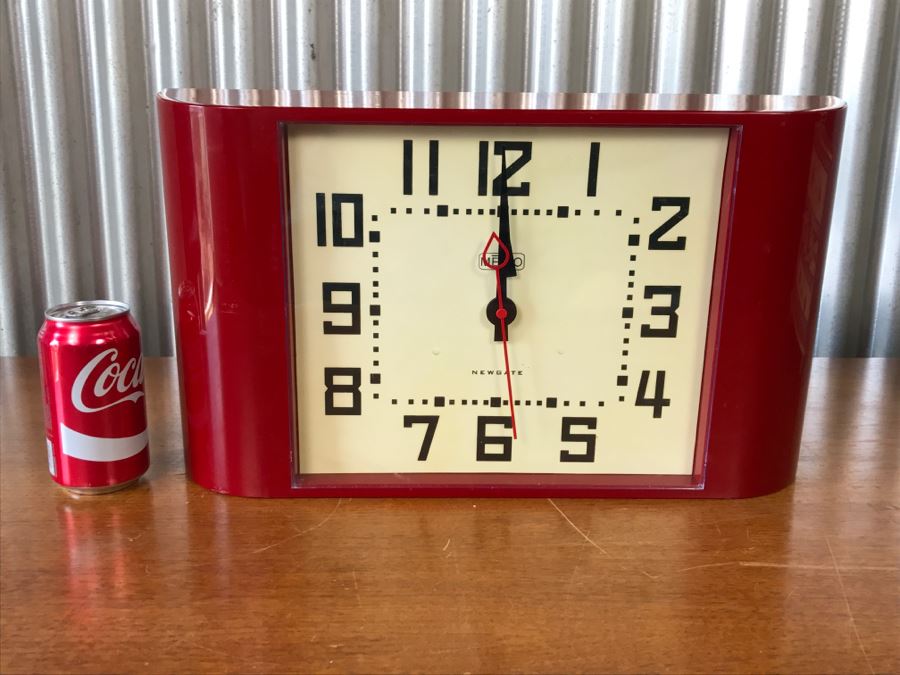 Large Red The 'Metro' Retro Clock By Newgate Clocks