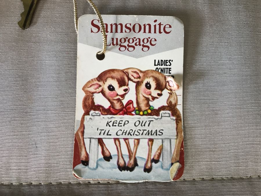 Samsonite Faux Alligator Luggage With Key In Great Condition And Leather Briefcase [Photo 12]