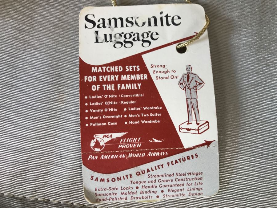 Samsonite Faux Alligator Luggage With Key In Great Condition And Leather Briefcase [Photo 3]