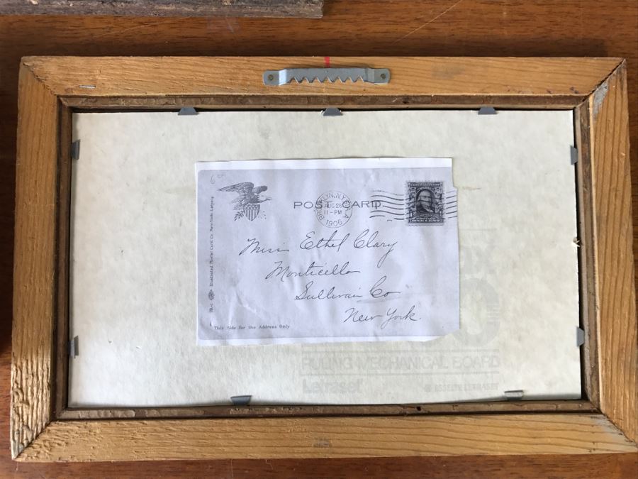 Goldfinch Street Sign Mounted On Board, Original Vintage 1975 Elephant Sketch And (2) Framed Photographs [Photo 15]