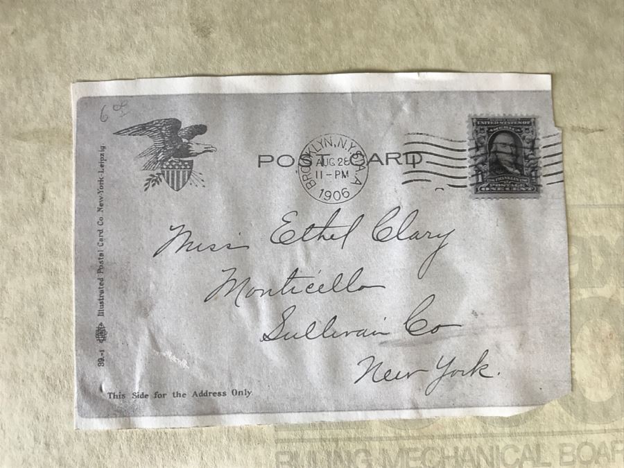 Goldfinch Street Sign Mounted On Board, Original Vintage 1975 Elephant Sketch And (2) Framed Photographs [Photo 16]