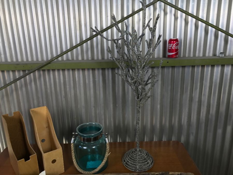 Home Decor Lot With Long Wooden Flower Holder And Faux Tree [Photo 12]