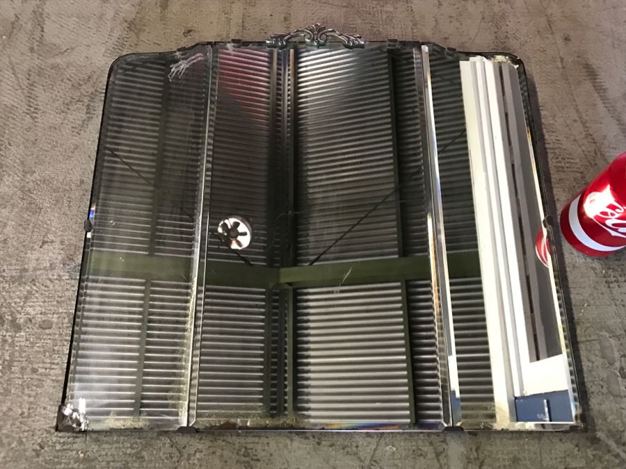 Vintage Beveled Glass Wall Mirror (Chip In Glass In Lower Left) [Photo 2]