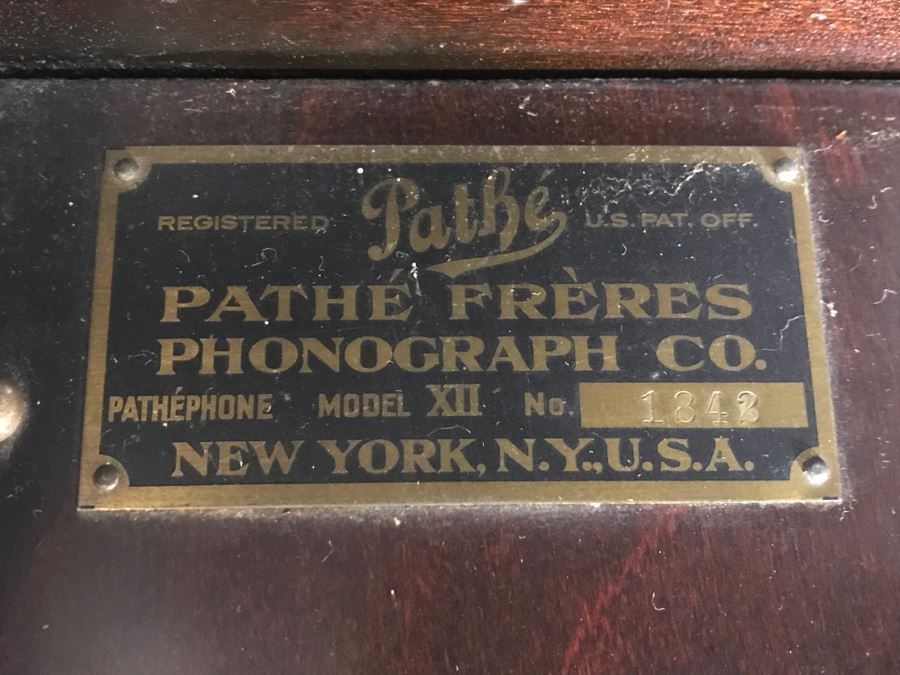 Working Pathe Freres Phonograph Co. Model XII No. 1343 NY Vintage Edison Style Crank Windup Mechanical Phonograph Pathephone [Photo 11]