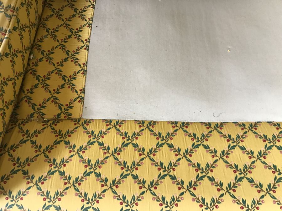 Stunning Vintage Horsehair Fabric Upholstered Sofa With Pair Of Throw Pillows [Photo 10]