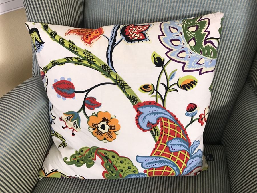 Nice Wingback Upholstered Chair With Throw Pillow [Photo 5]