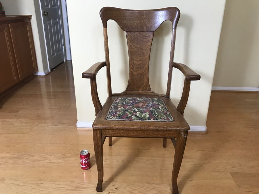 Antique Tiger Oak Armchair [Photo 4]