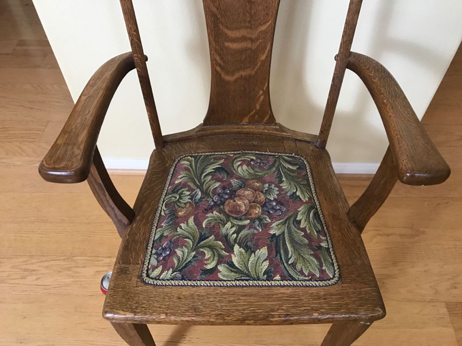 Antique Tiger Oak Armchair [Photo 5]