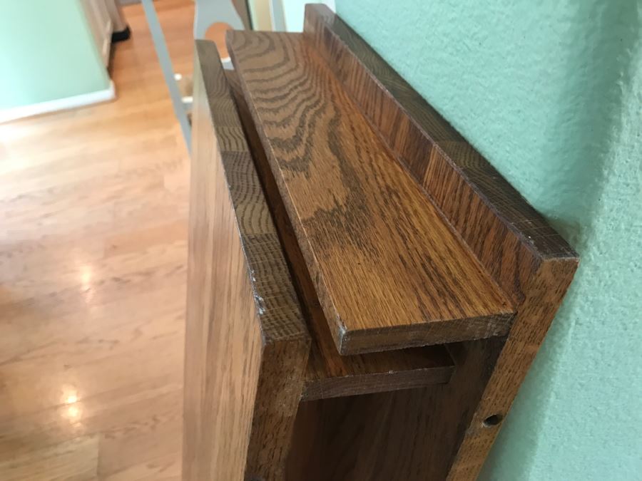 Antique Oak Plank Butcher Block Round Pedestal Dining Table With 2 Custom Leaves [Photo 14]