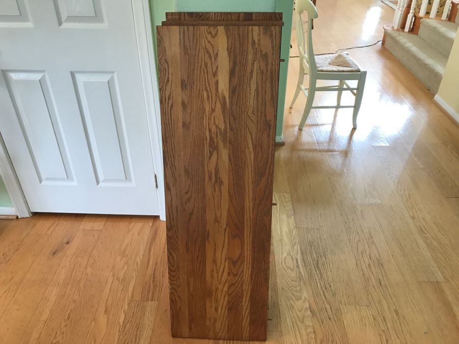 Antique Oak Plank Butcher Block Round Pedestal Dining Table With 2 Custom Leaves [Photo 12]