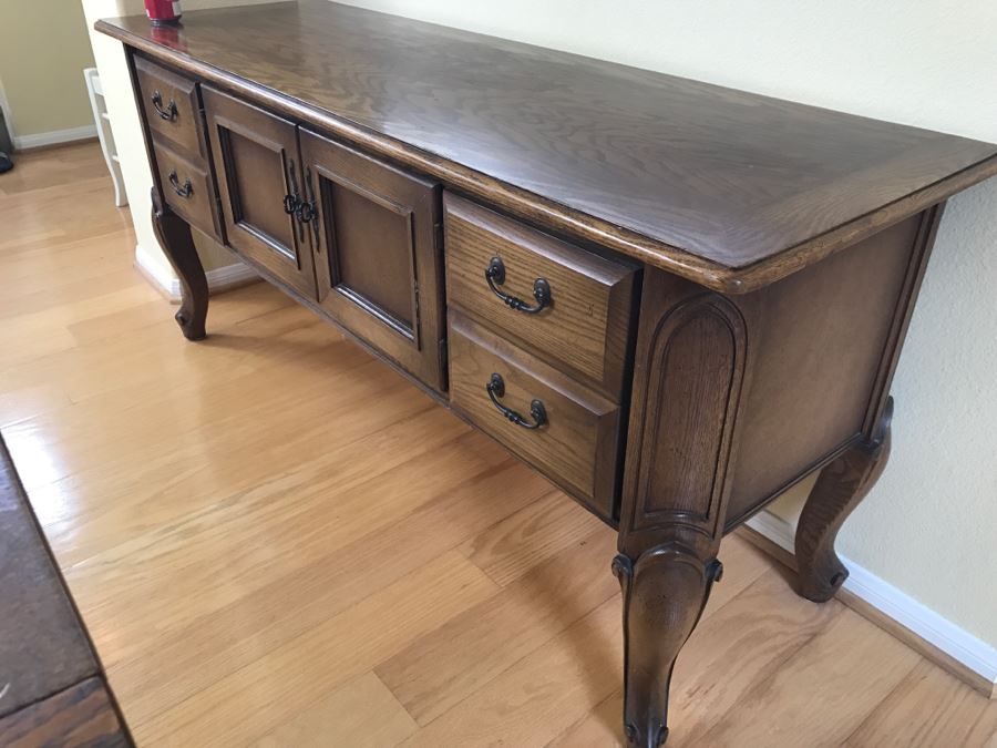 Contemporary Wooden Cabinet Credenza - Note Finish On Top Shown In Photos [Photo 6]