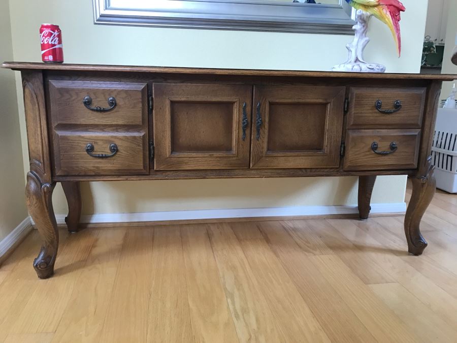 Contemporary Wooden Cabinet Credenza - Note Finish On Top Shown In Photos [Photo 1]