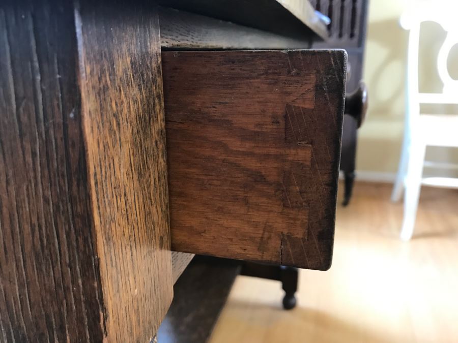 Antique Barly Twist Table With Drawer And Cane Sides [Photo 7]