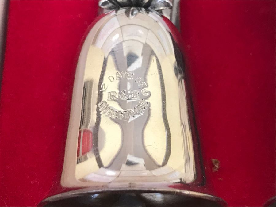 (10) Vintage Reed & Barton Christmas Series Twelve Days Bells Silver Tone With Original Boxes [Photo 5]