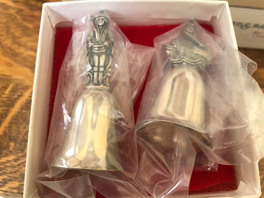 (10) Vintage Reed & Barton Christmas Series Twelve Days Bells Silver Tone With Original Boxes [Photo 9]