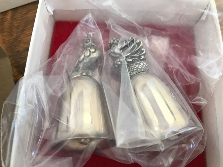 (10) Vintage Reed & Barton Christmas Series Twelve Days Bells Silver Tone With Original Boxes [Photo 7]