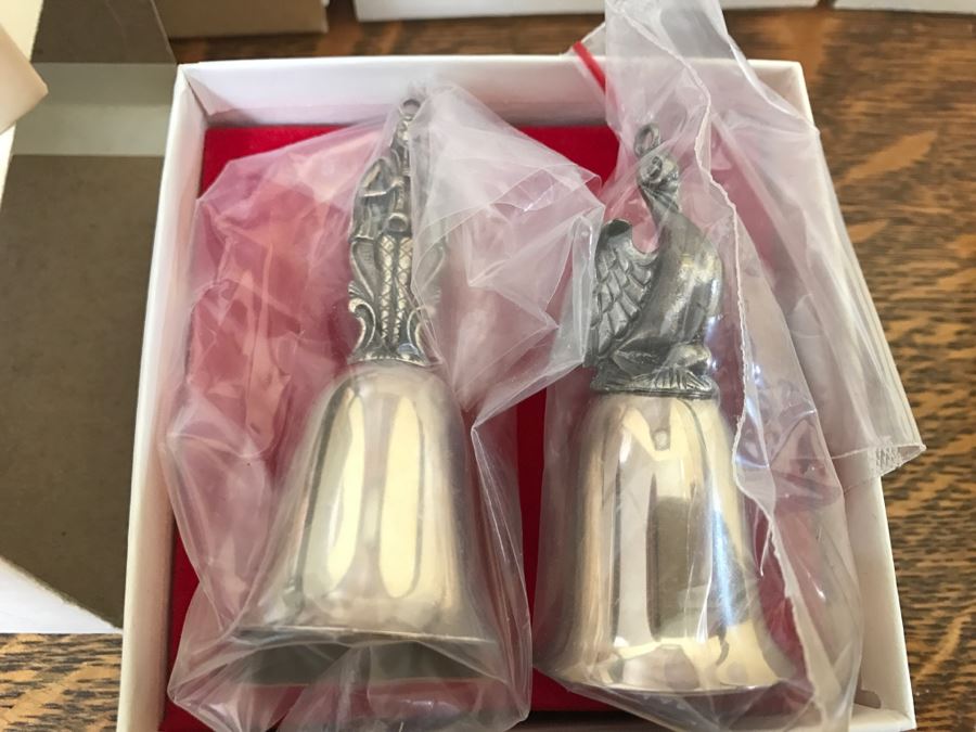 (10) Vintage Reed & Barton Christmas Series Twelve Days Bells Silver Tone With Original Boxes [Photo 10]