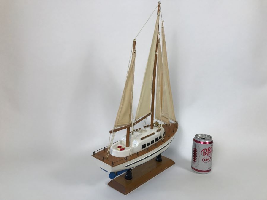 Decorative Wooden Sailboat Ship With Stand [Photo 6]